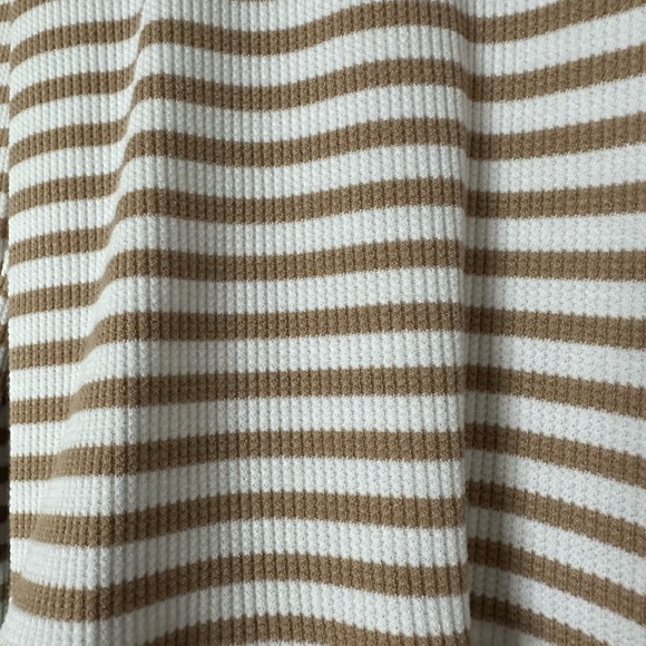 AEO Waffle Striped Long Sleeve Top - Size Large - Picture 5 of 6